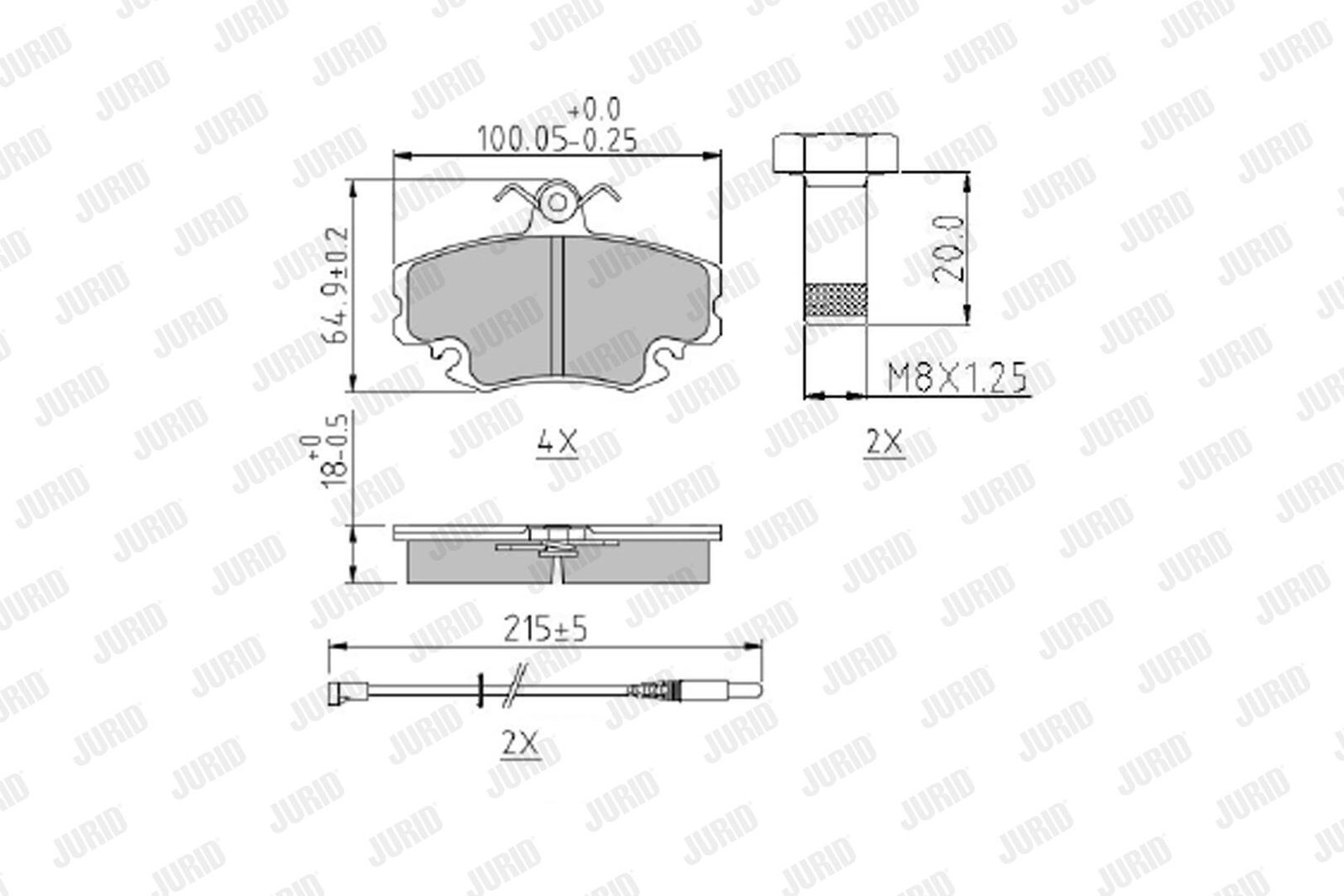 Kit de plaquettes de frein, frein à disque