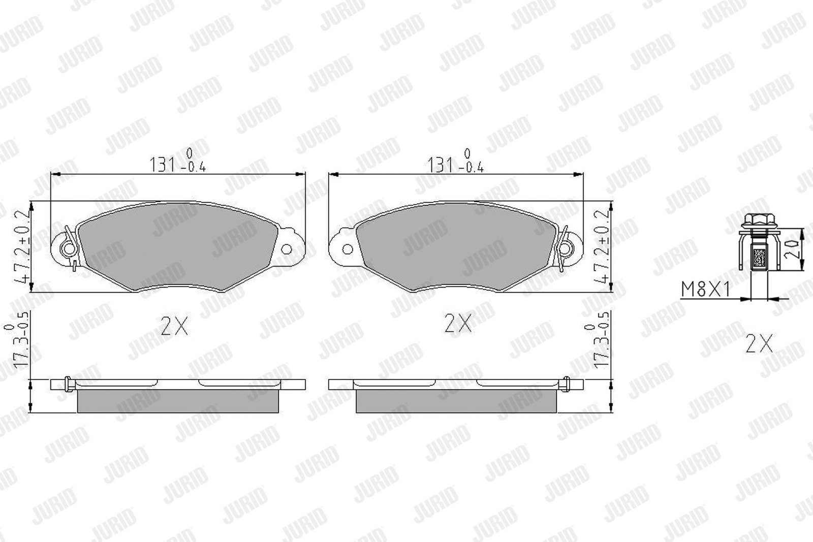 Kit de plaquettes de frein, frein à disque