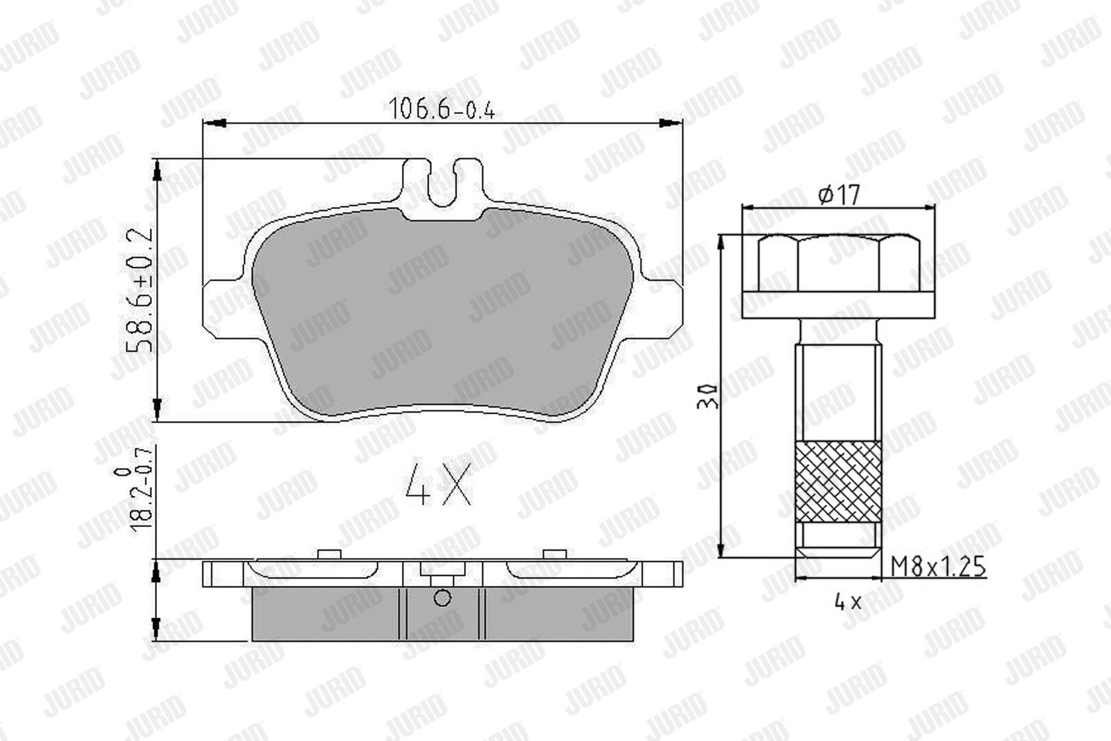 Kit de plaquettes de frein, frein à disque