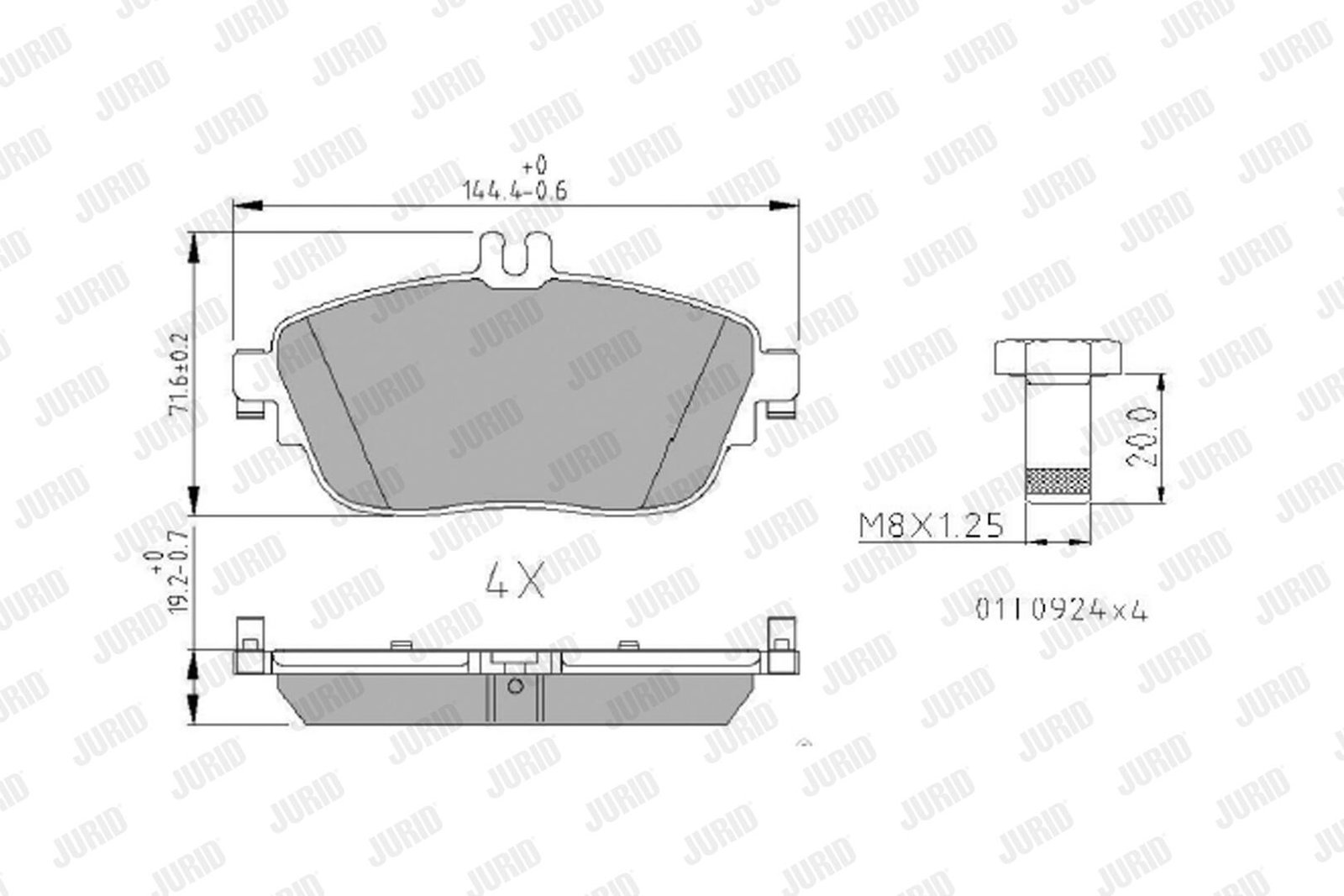 Kit de plaquettes de frein, frein à disque