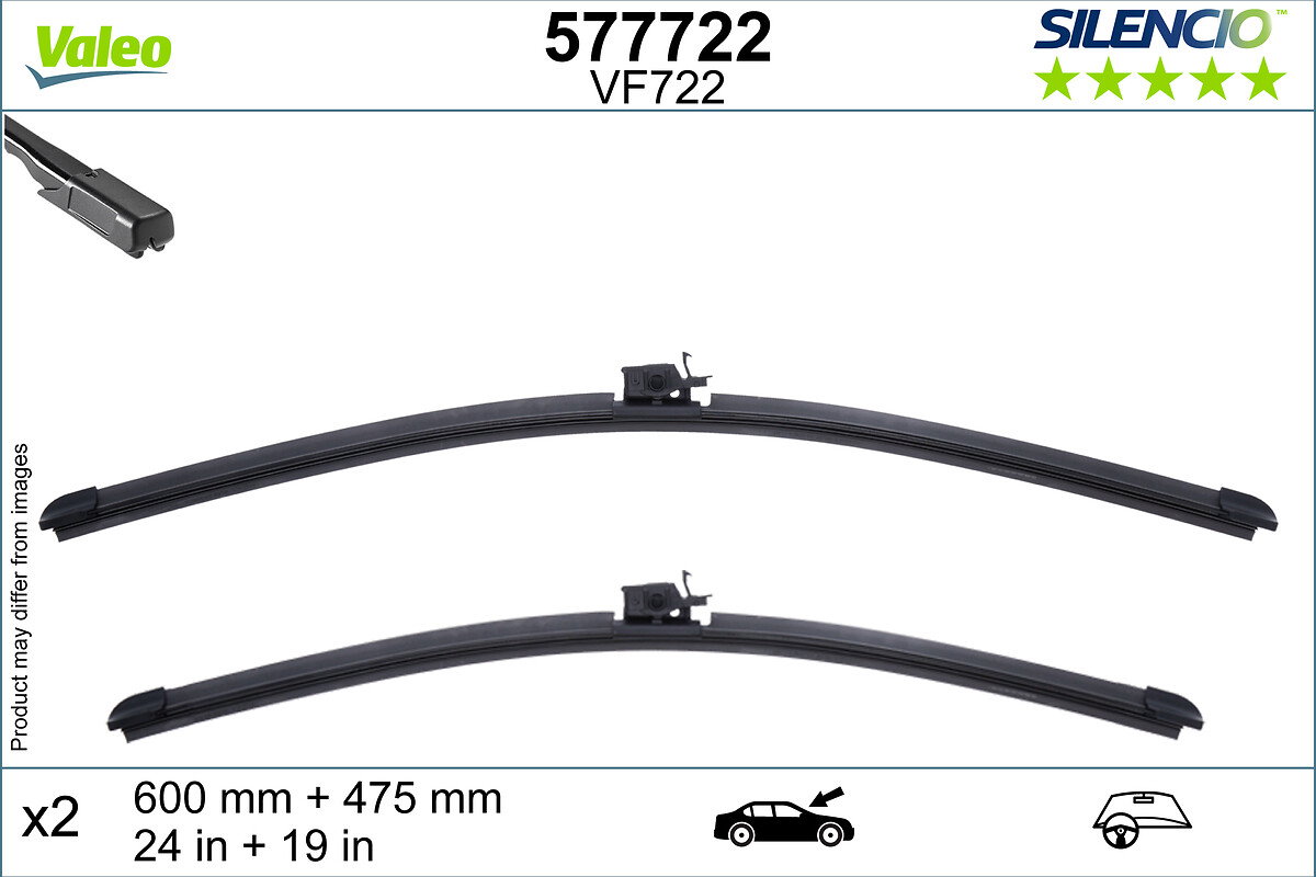 Balai d'essuie-glace SILENCIO FLAT BLADE SET