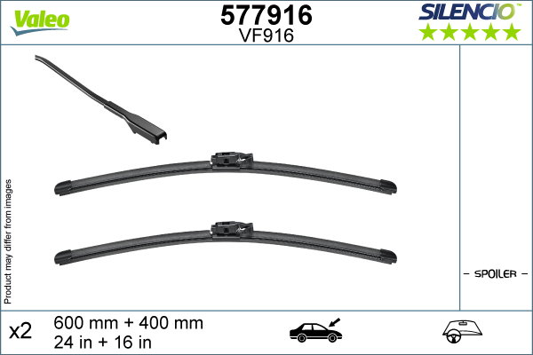 Balai d'essuie-glace SILENCIO FLAT BLADE SET