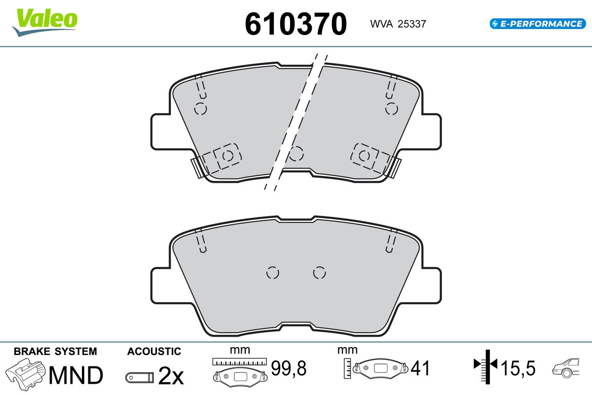 Kit de plaquettes de frein, frein à disque E-PERFORMANCE