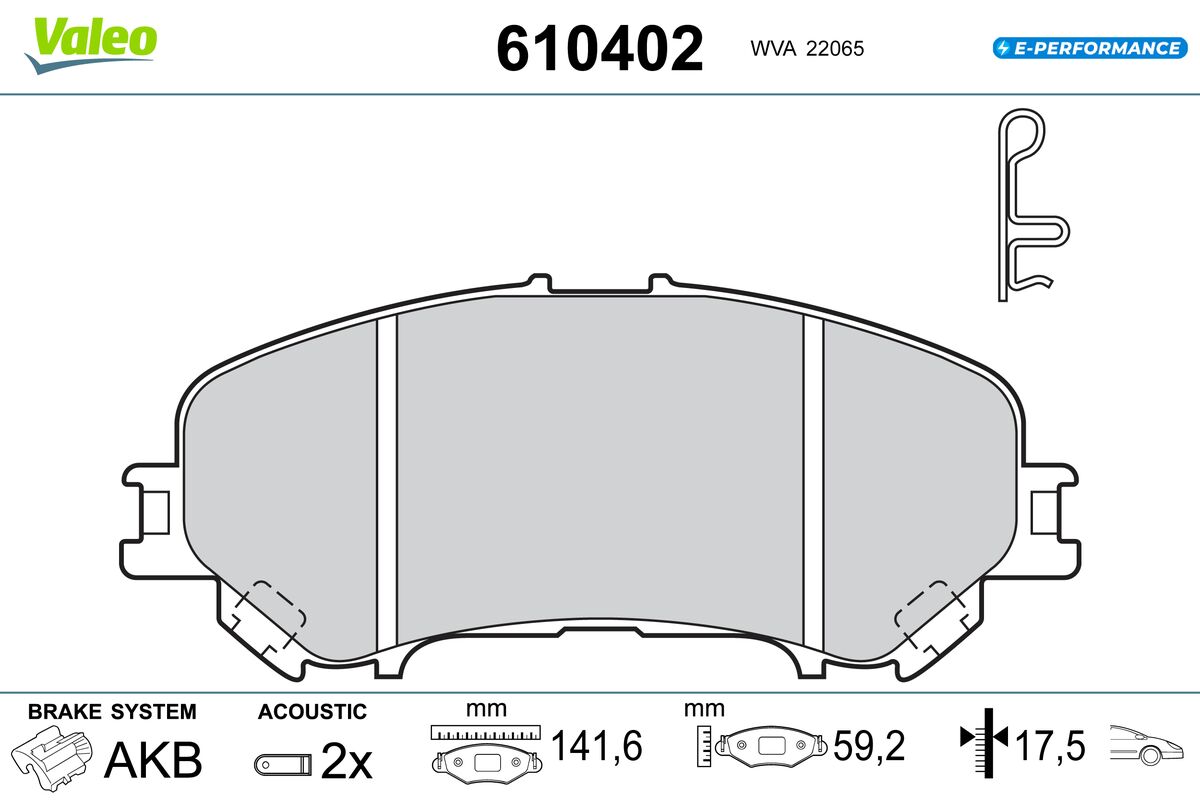 Kit de plaquettes de frein, frein à disque E-PERFORMANCE