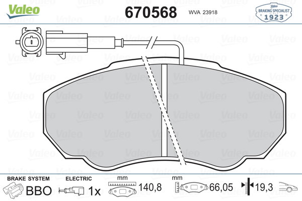 Kit de plaquettes de frein, frein à disque