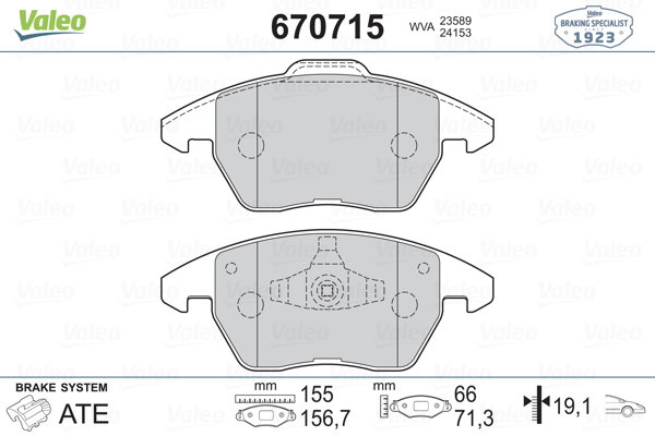Kit de plaquettes de frein, frein à disque