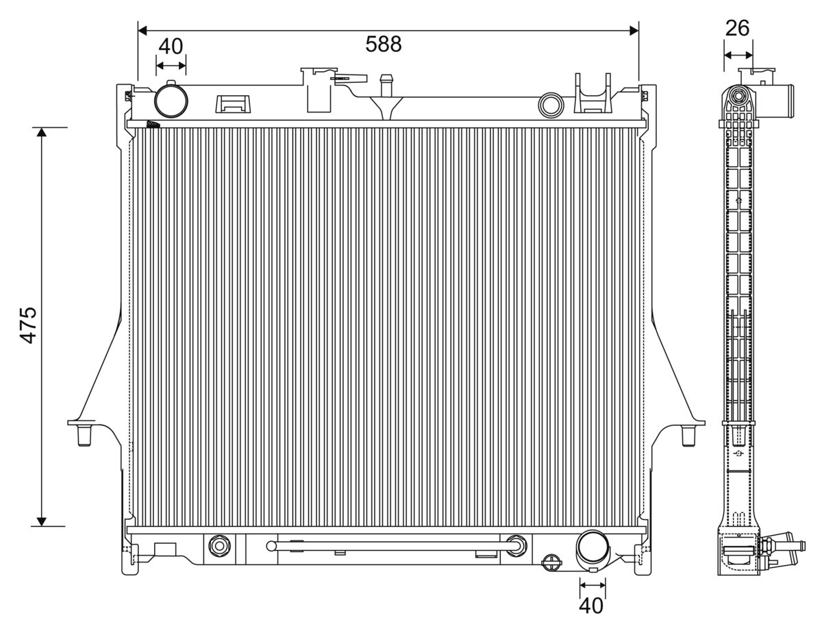 Radiateur, refroidissement du moteur