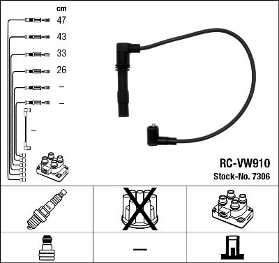Kit de câbles d'allumage - RC-VW910
