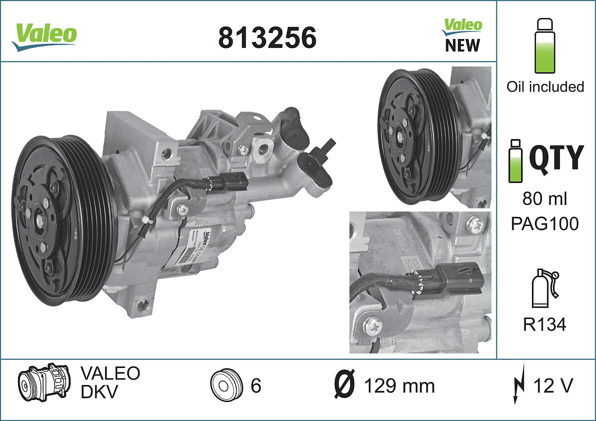 Compresseur, climatisation VALEO ORIGINS TECHNOLOGIE D'ORIGINE