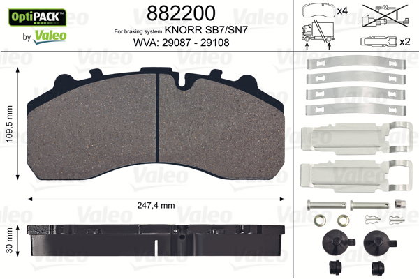 Kit de plaquettes de frein, frein à disque OPTIPACK