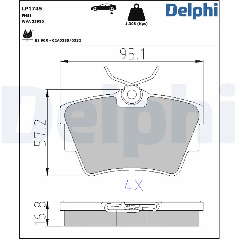 Kit de plaquettes de frein, frein à disque