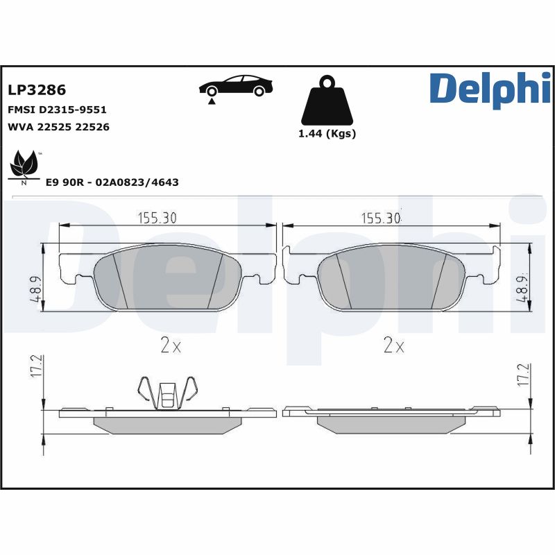 Kit de plaquettes de frein, frein à disque clio 4